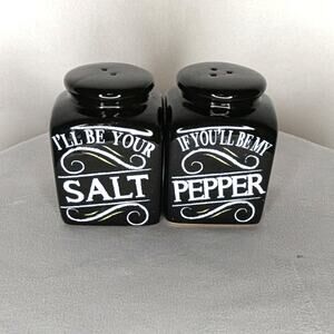 Modern Salt & Pepper Shaker Set | Bold Black & White Minimalist Kitchen Decor